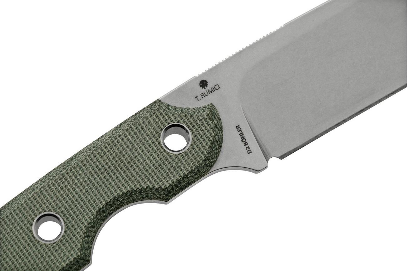 Viper Basic 2 VT4032CB D2 Sheepsfoot Stonewashed Black Canvas Micarta, vaststaand mes