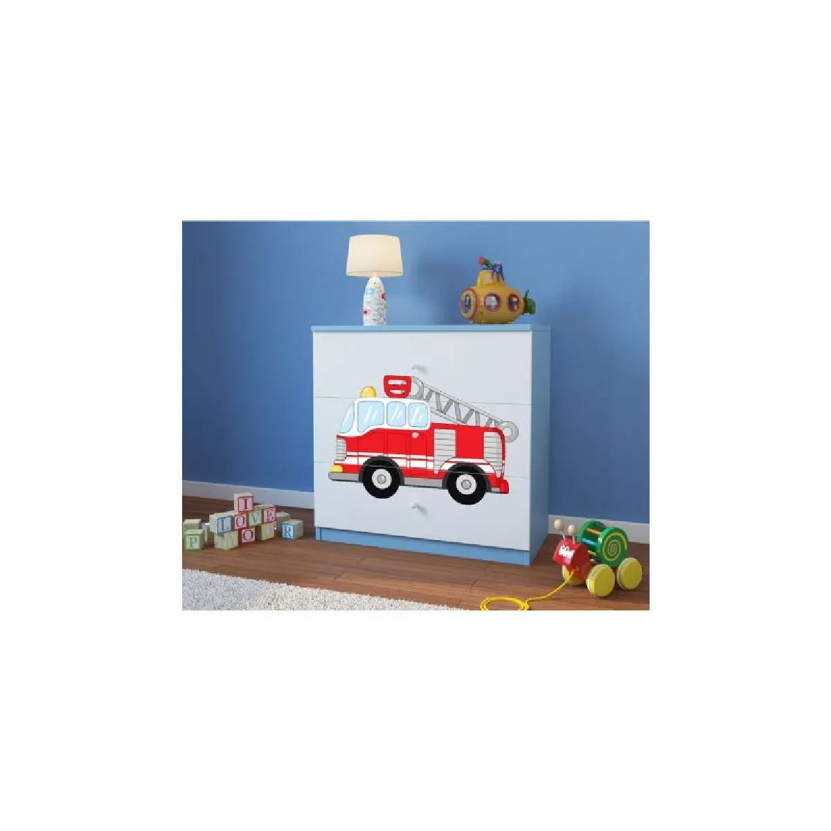 Commode Babydreams Pompiers - Bleu