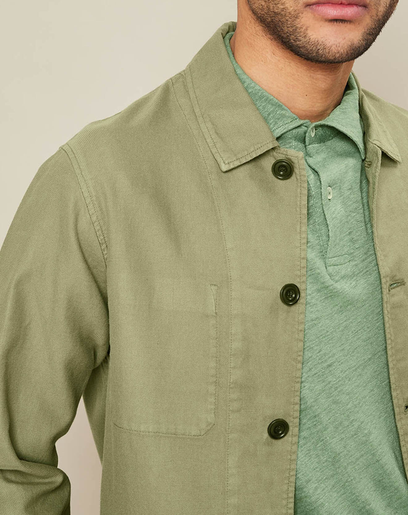 Hartford Veste en Coton & Lin Jacinto kaki