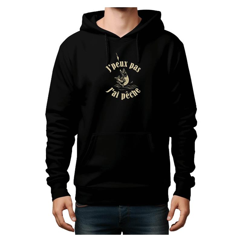 Sweat Enfant Bartavel Theme Pêche J'peux Pas J'ai Pêche - Noir