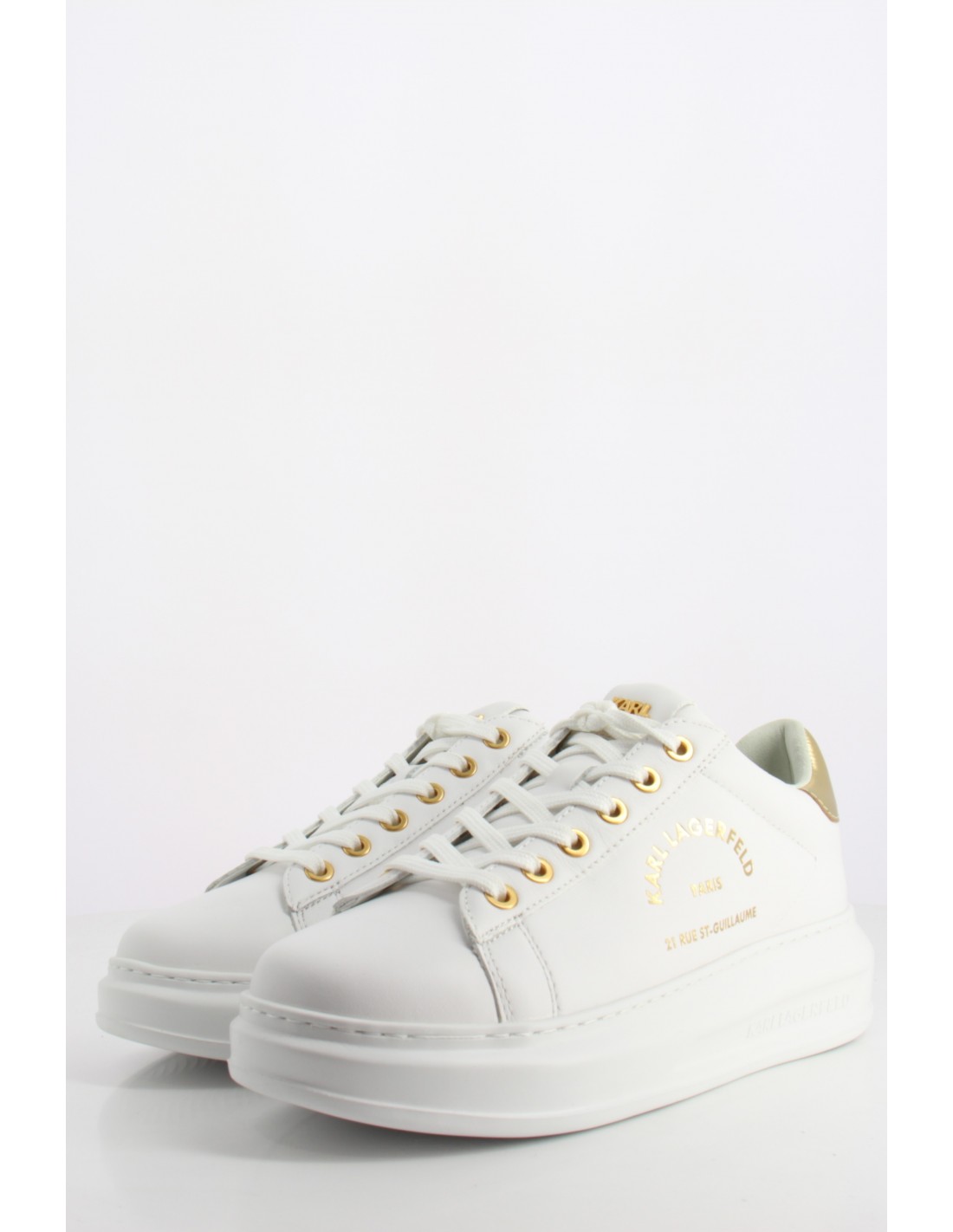 karl lagerfeld Baskets de ville Femme Kapri Maison Karl Lace Cuir Blanc/Doré