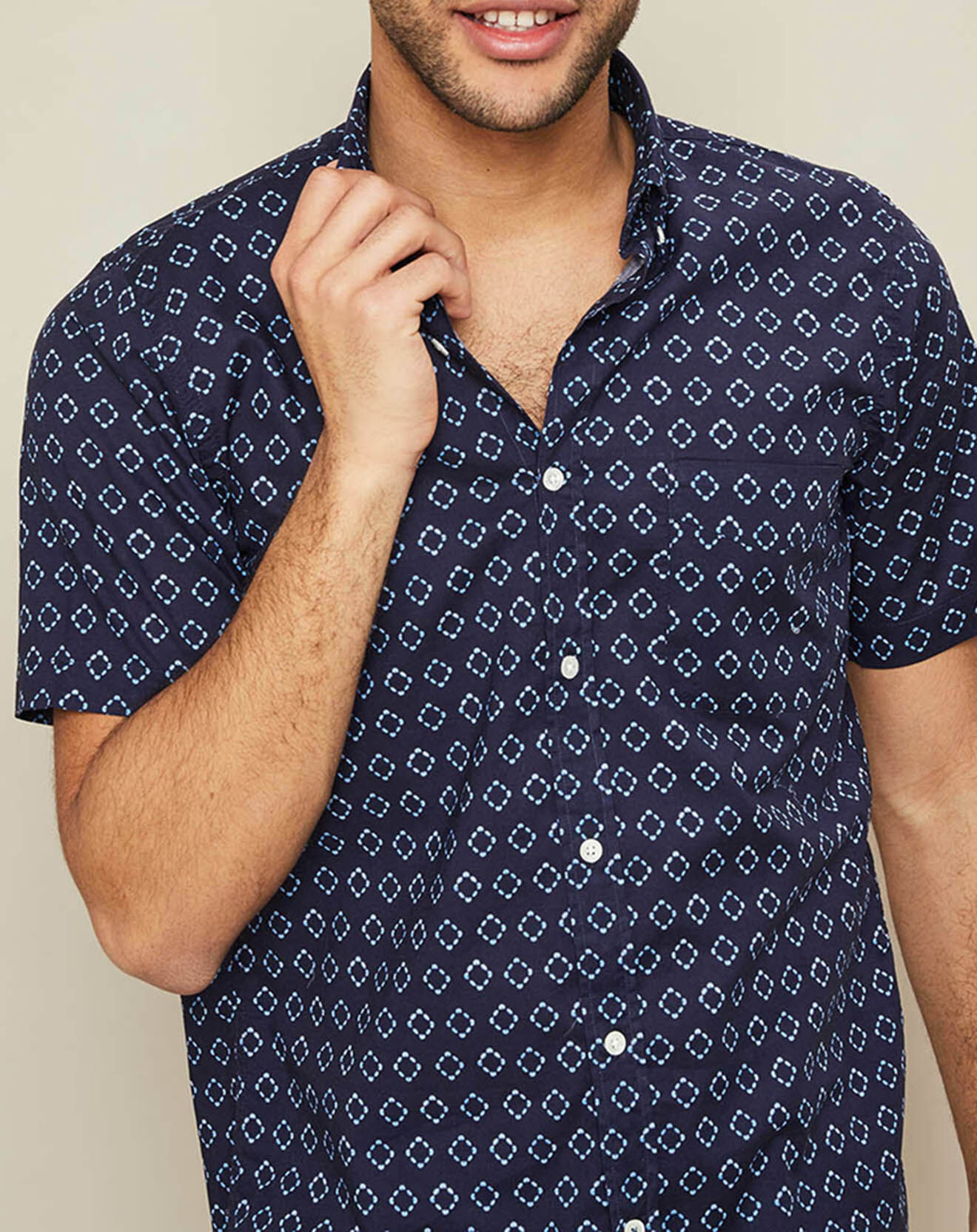 Hartford Chemise Slim Fit Side tie & dye 70's bleue