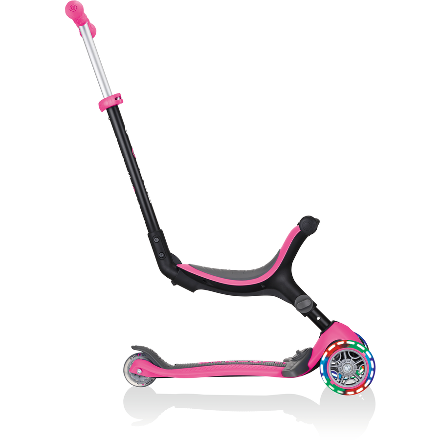 GLOBBER GO-UP FOLDABLE PLUS LIGHTS pink - mit Leuchtrollen