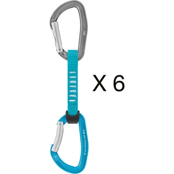 Petzl Djinn Axess 11 cm 6er Pack Express-Set Turquoise