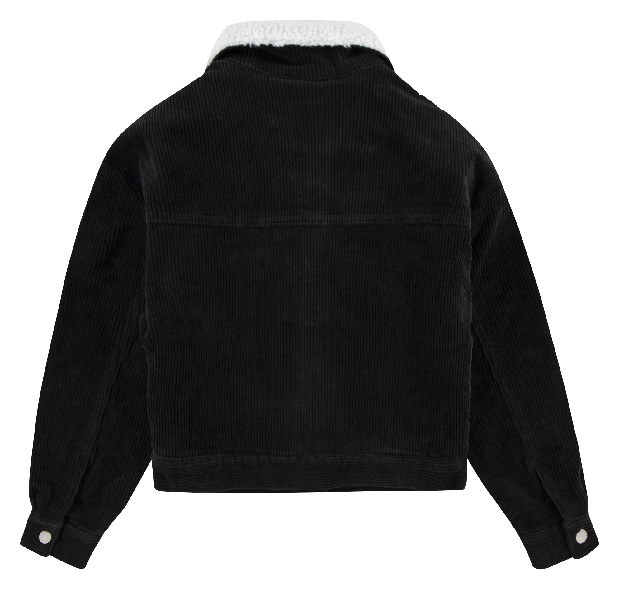 Veste courte en coton côtelé | Noir