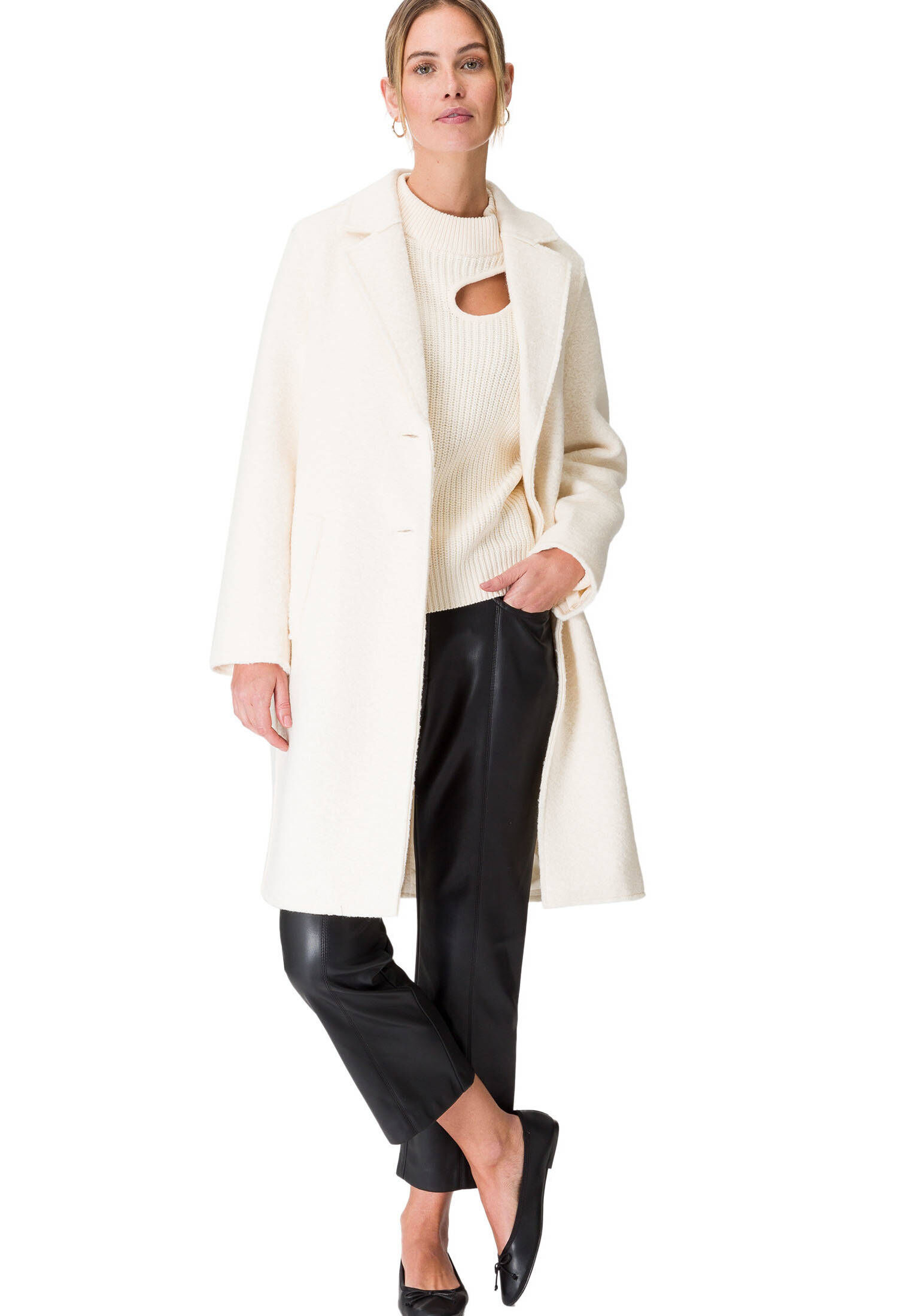 zero| Damen Pullover mit Cut-Out