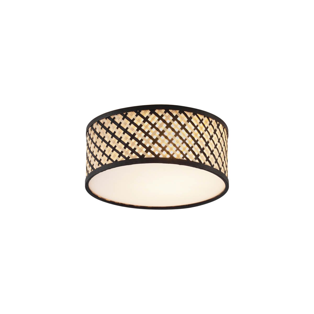 Oosterse plafondlamp rotan met zwart 30cm - Tremmo