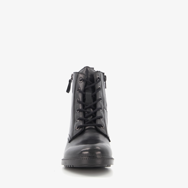 Harper leren dames veterboots zwart