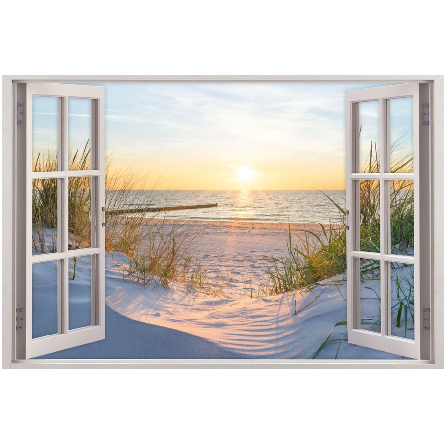 Nikima Wandtattoo 153 Fenster - Ostseestrand Maritim in 5 vers. Größen bunt
