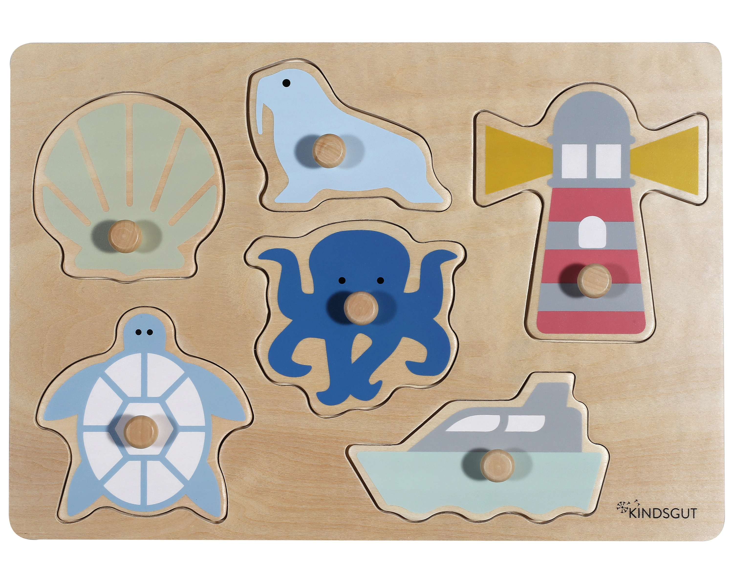 Steckpuzzle OZEAN 6-teilig aus Holz