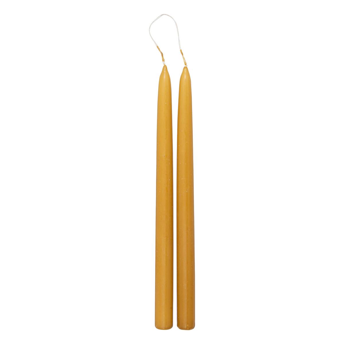BOUGIE BATON HUGO JAUNE H.30CM X2 PIECES