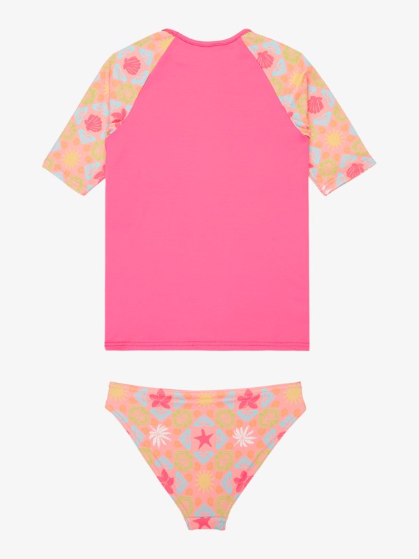 Check Ensemble lycra à manches courtes Rose Fille 2-7 ans