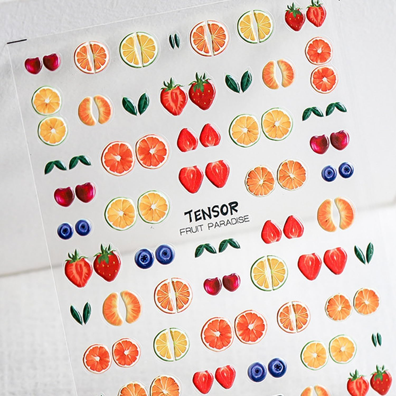(53-tlg. Set) 5D Nagel Sticker Nail Art Tattoo Selbstklebende Aufkleber Früchte - Bunt