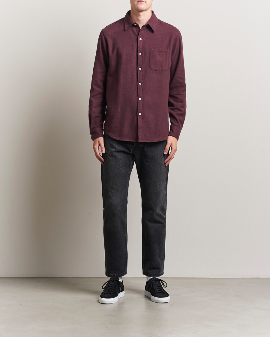 Colorful Standard Organic Flannel Shirt Oxblood Red