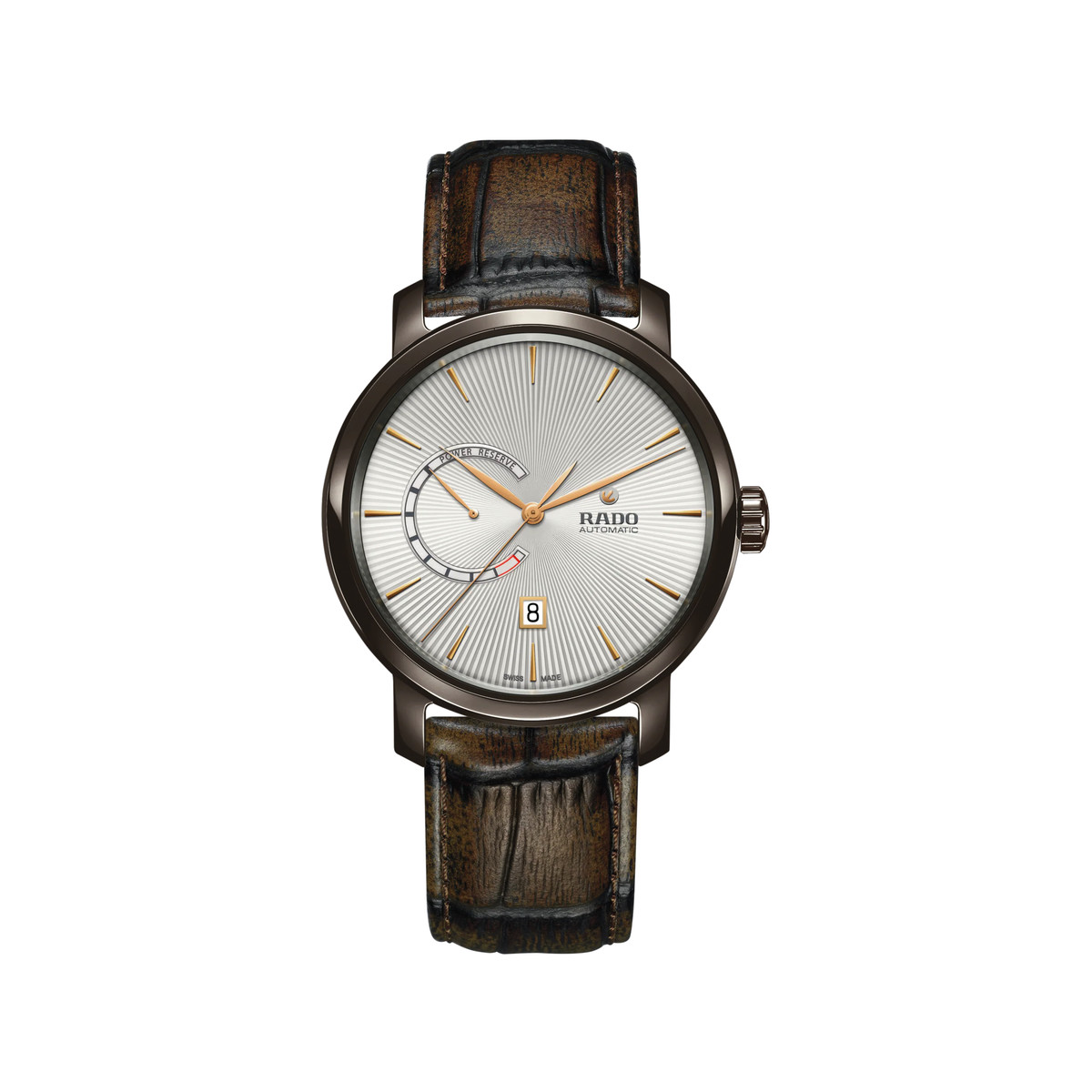 Montre Rado homme céramique cuir marron