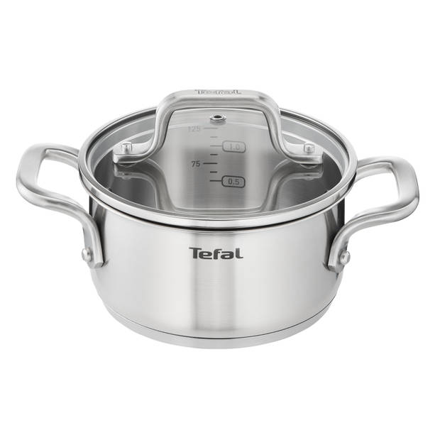 Tefal Virtuoso kookpannenset - 4 delig - RVS - met glazen deksel