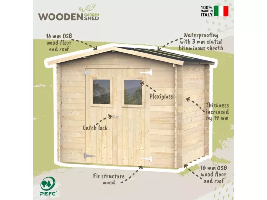 Abri de jardin en bois pour outils avec double porte ToolDuoCabin