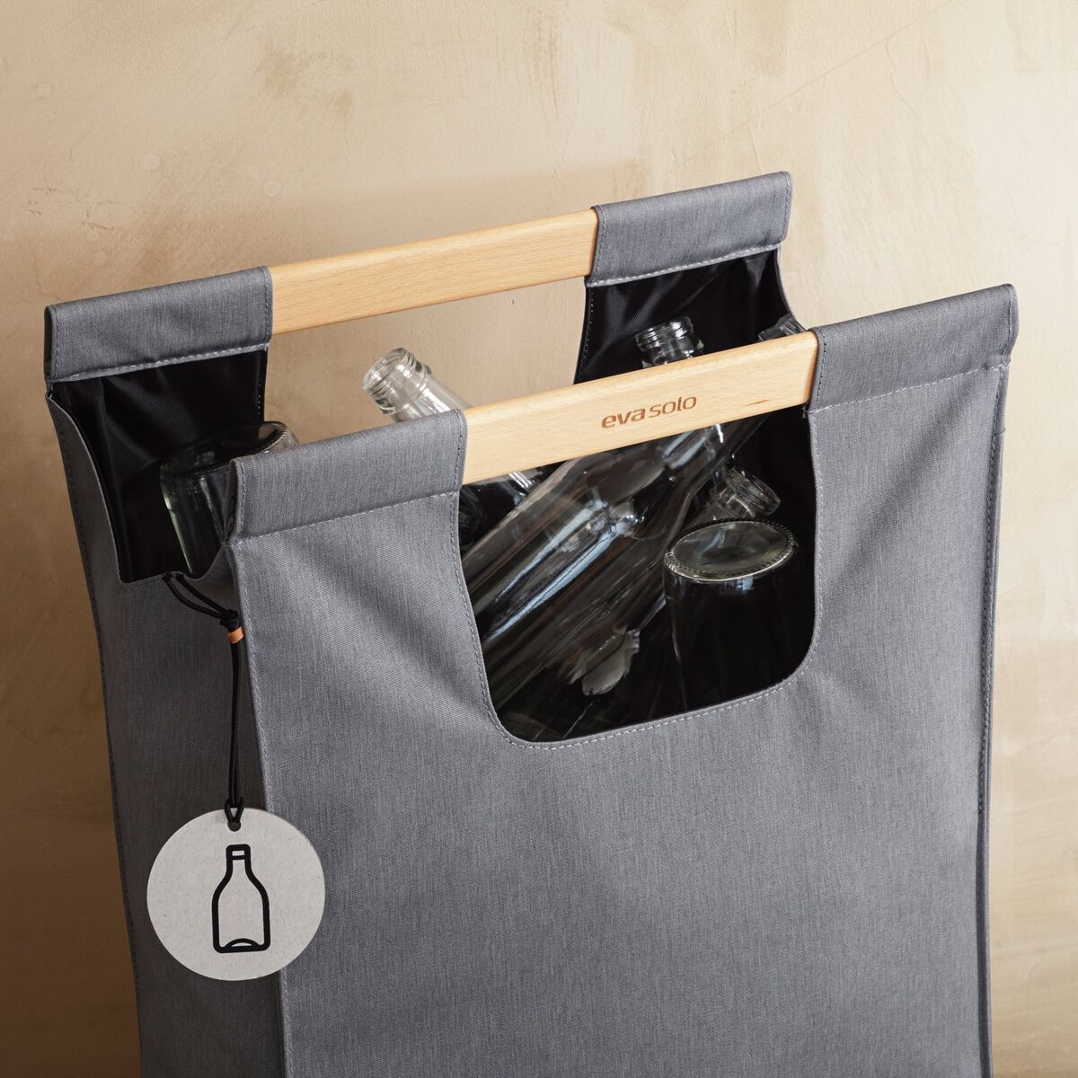Søppelsorteringspose, 28 liter, mørkegrå