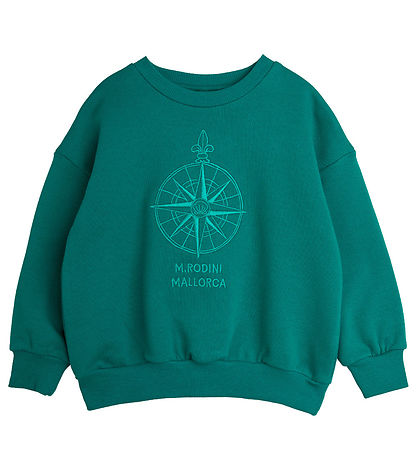 Mini Rodini Sweatshirt - Compass Emb -  Grøn