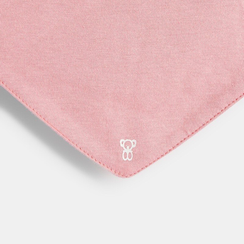 Foulard coton fleuri et uni rose bébé fille (lot de 2) Vert