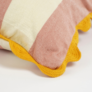 Kussen streep l.roze - l55xb35xh10cm