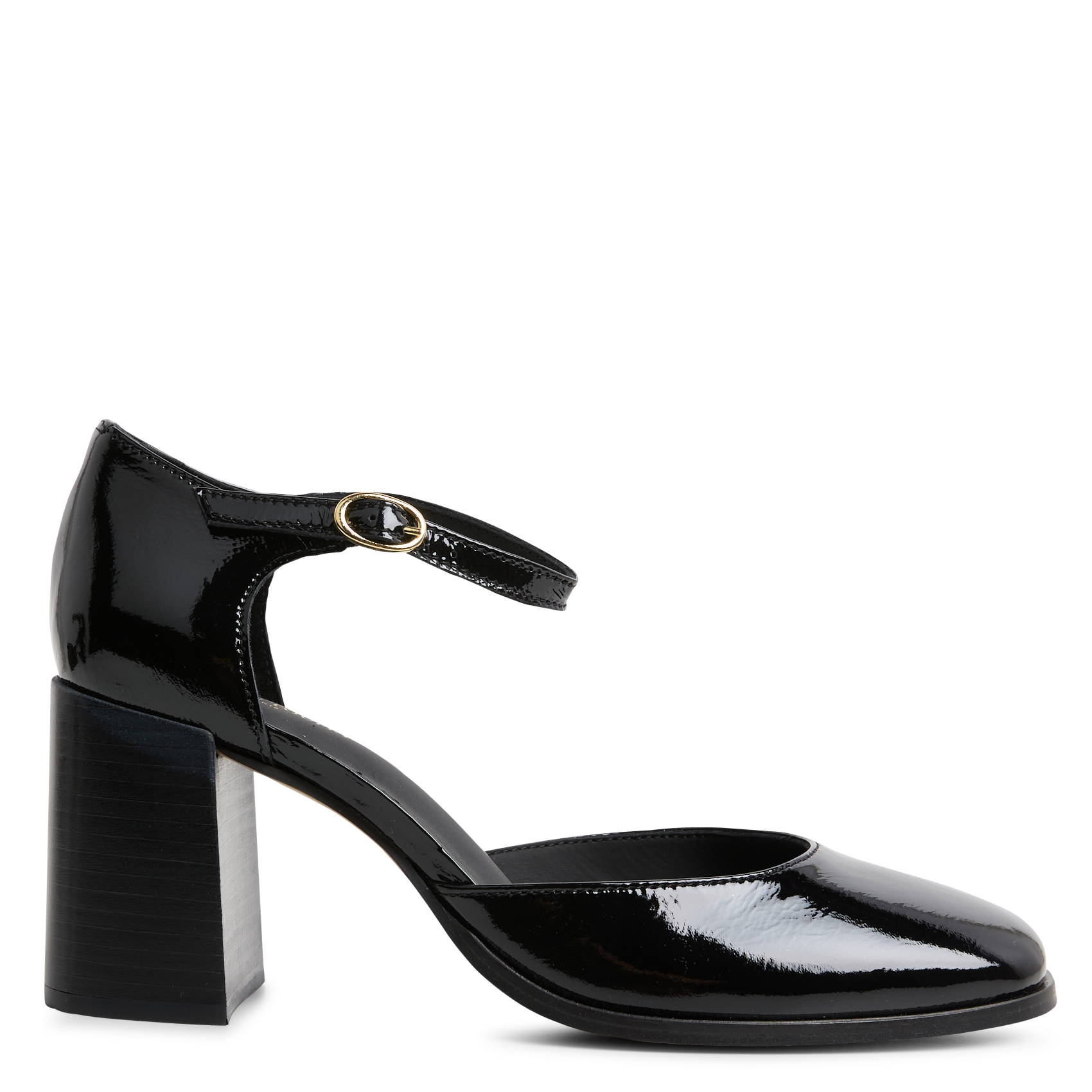 BARBARA - Sandales à talon en cuir | Noir