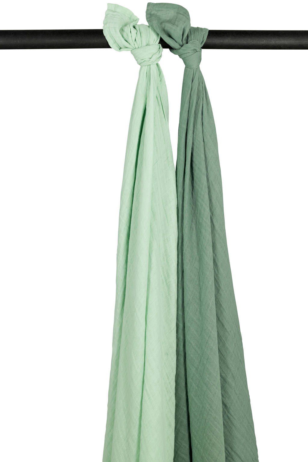 hydrofiele swaddle - set van 2 Uni - Soft Green/Forest Green - 120x120cm