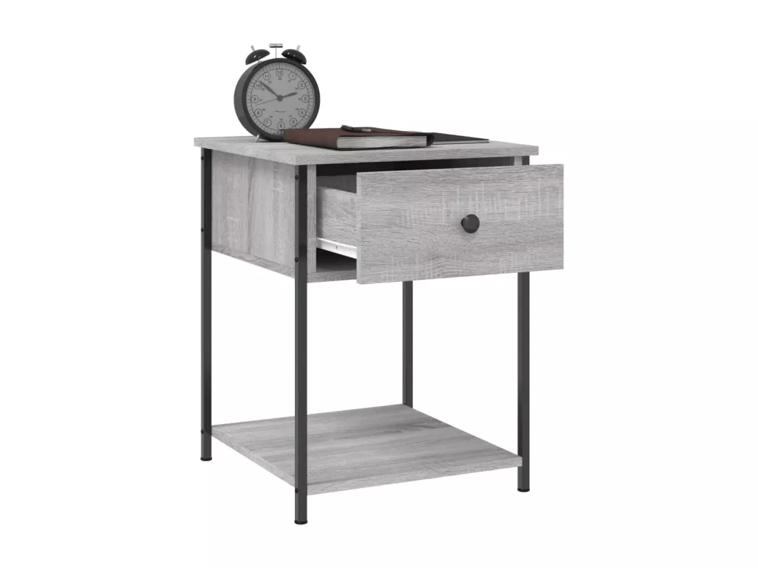 Table de chevet sonoma gris 44x45x58 cm bois d'ingénierie