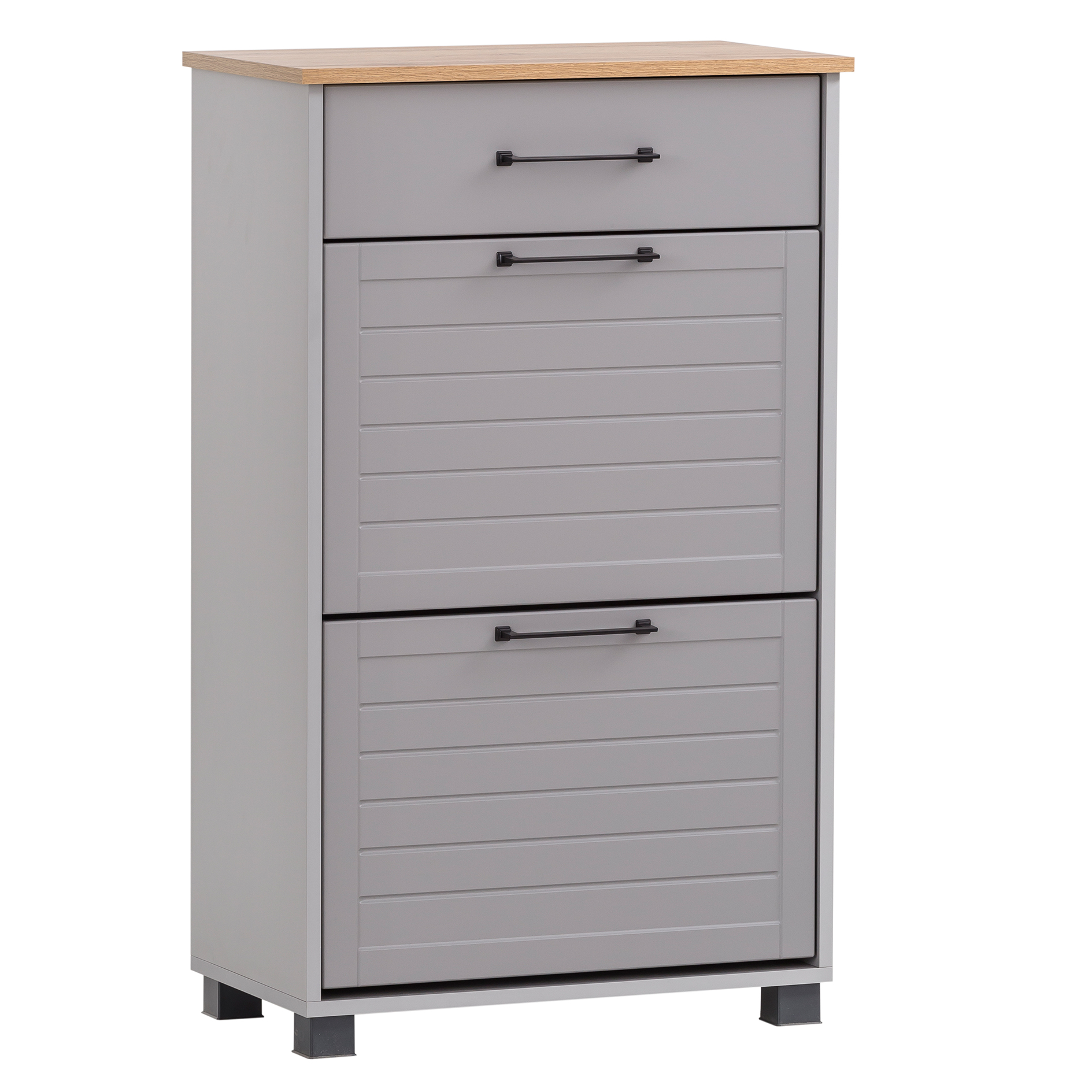 Schuhschrank - platingrau-Eiche - 62 cm