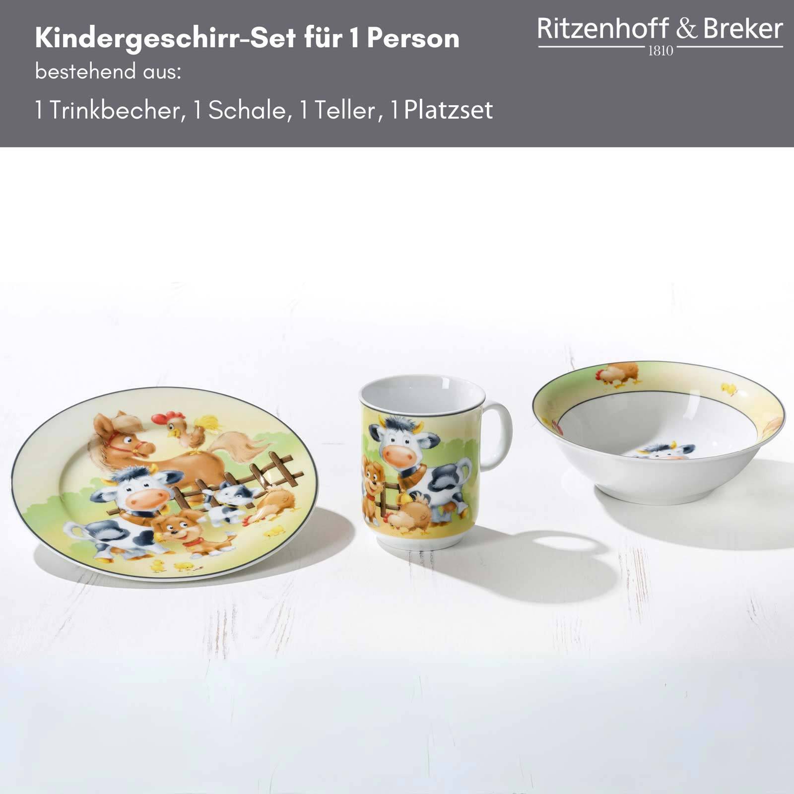 Ritzenhoff & Breker Kindergeschirr mit Platzset Hoftiere