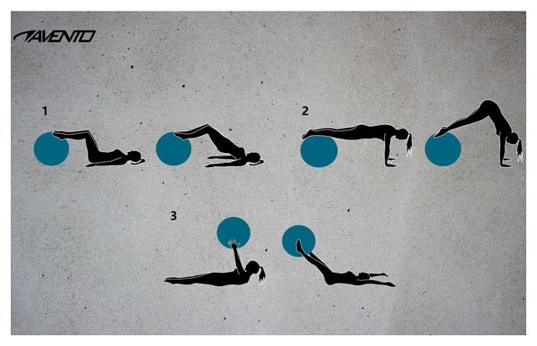 Avento Ballon de fitness/d'exercice Diamètre 75 cm Noir