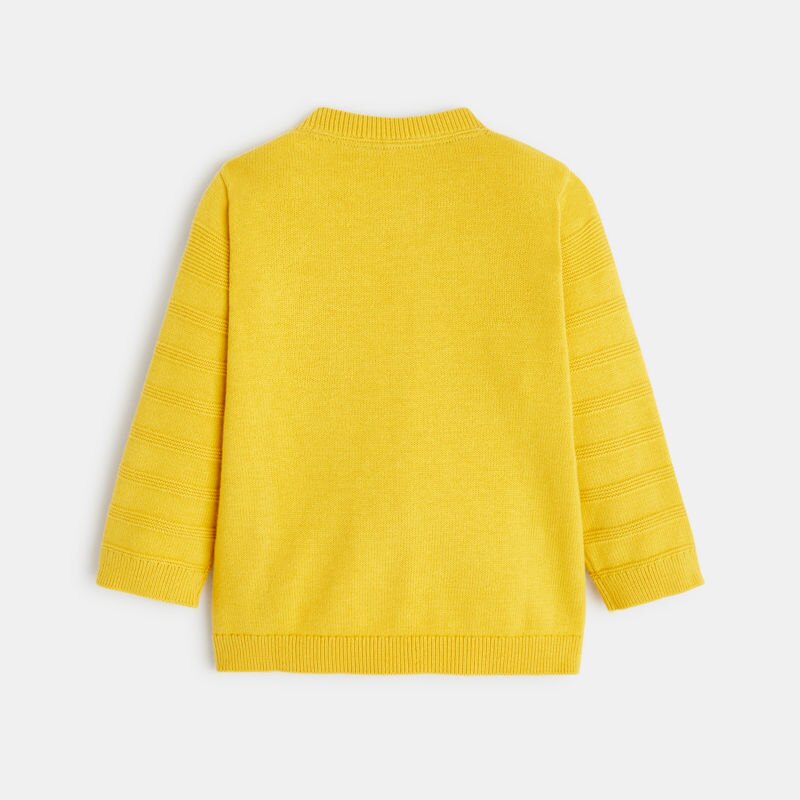 Gilet zippé maille fantaisie jaune bébé garçon Jaune