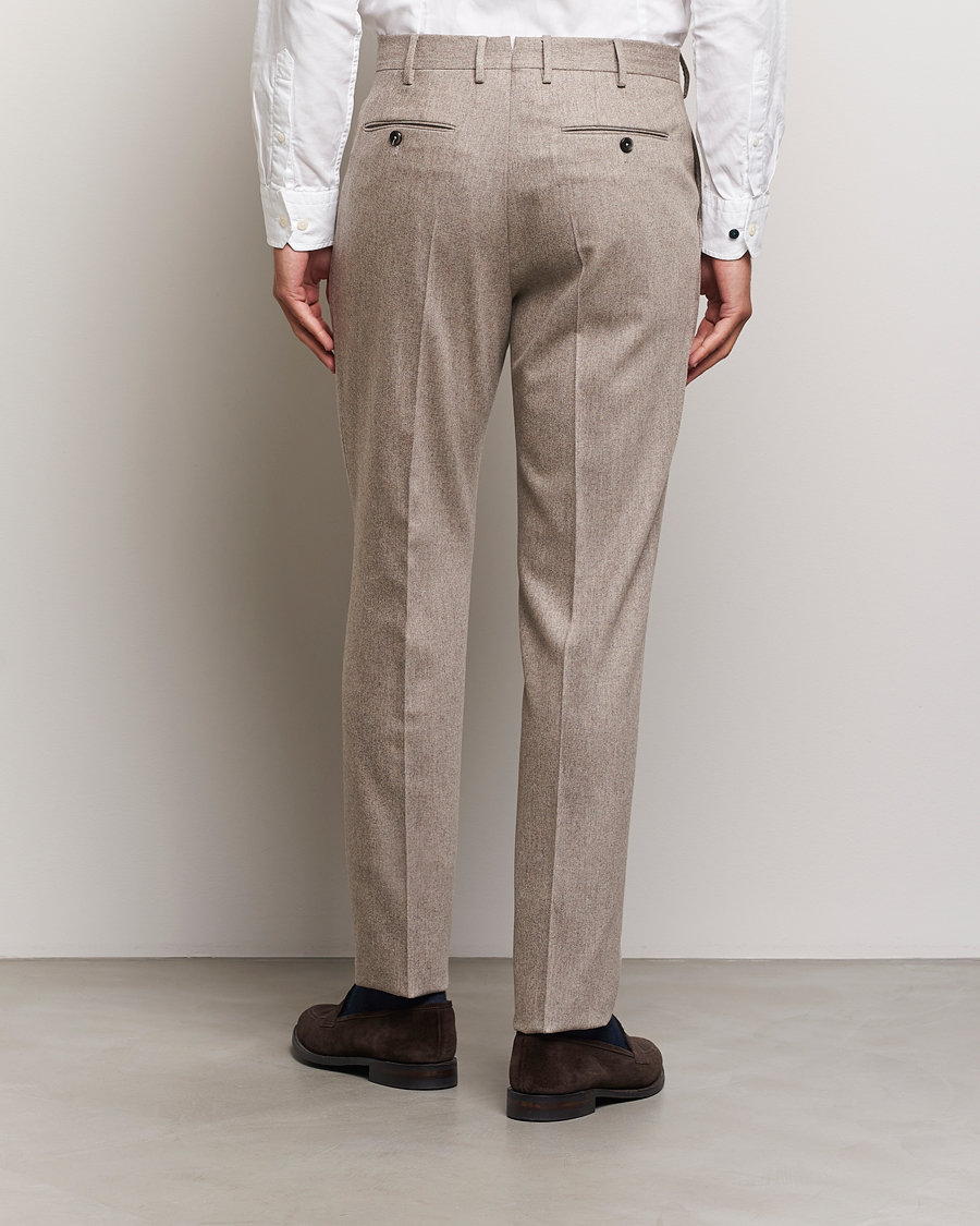 PT01 Slim Fit Pleated Wool/Cashmere Trousers Beige