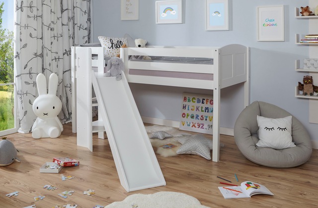 Ticaa Hochbett »Ekki« mit Rollrost, Kiefer