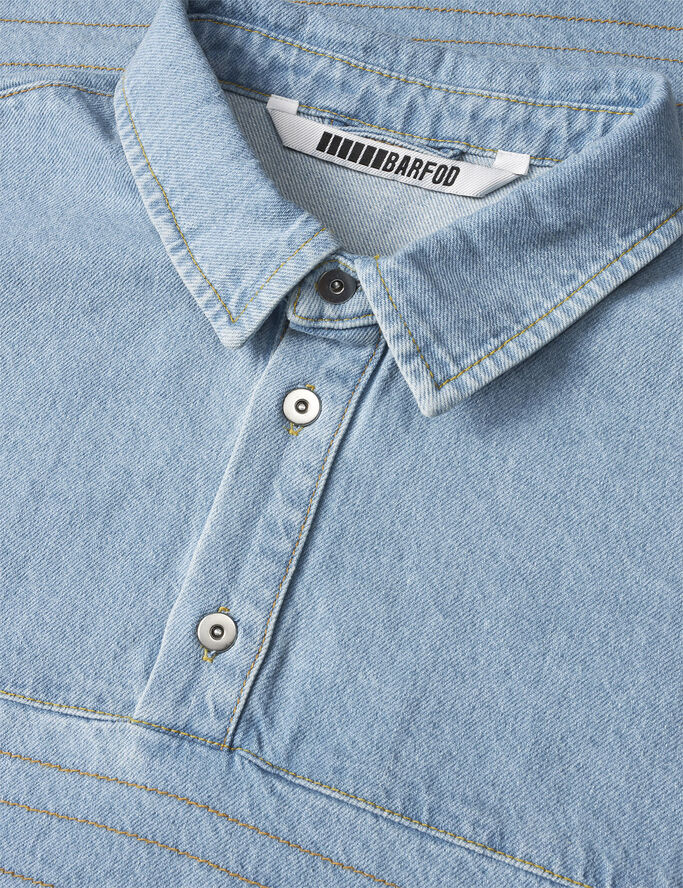 Barfod Sports'' Long Sleeve Denim Pol Light blue