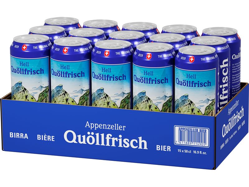 Appenzeller Bier Bier Quöllfrisch 15 x 0.5 l Helles Lagerbier aus dem Appenzellerland
