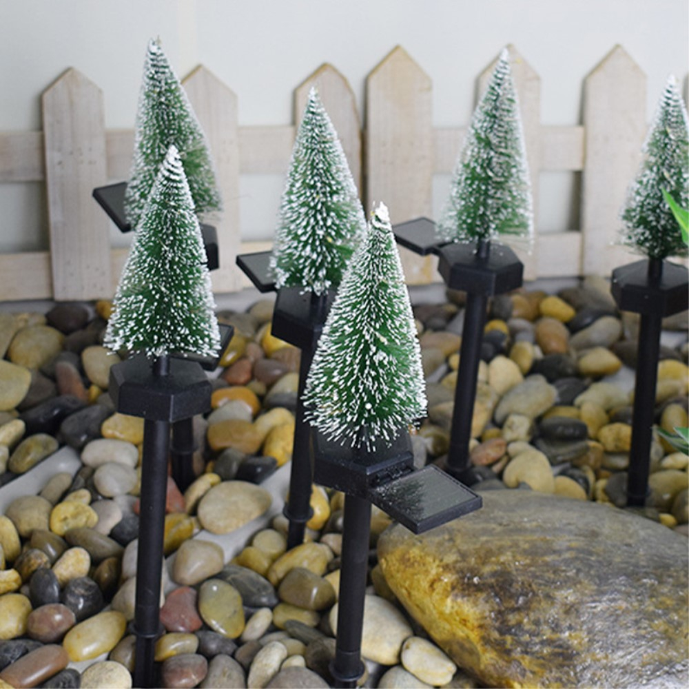 (17cm) 6-LED's Solar Outdoor Weihnachts Licht Tannenbaum Design - Warmweiss