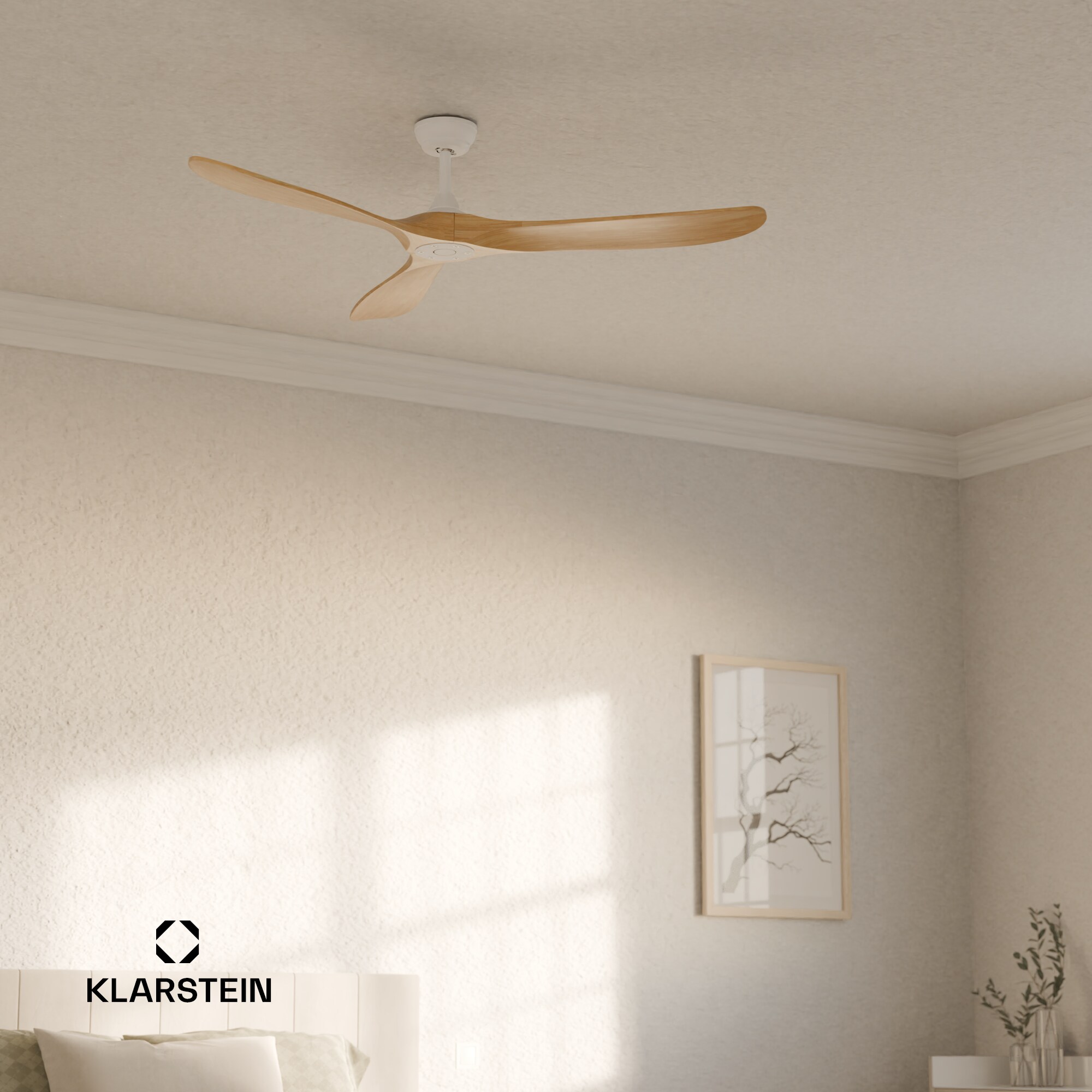 Bahama Breeze Smart Deckenventilator | Massivholz-Rotorblätter | Fernbedienung + App-Steuerung