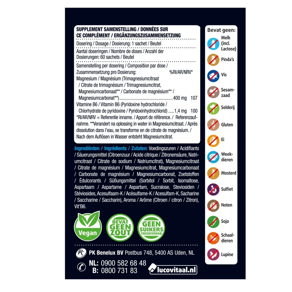 Magnesium Citraat Poeder 400 mg sachets