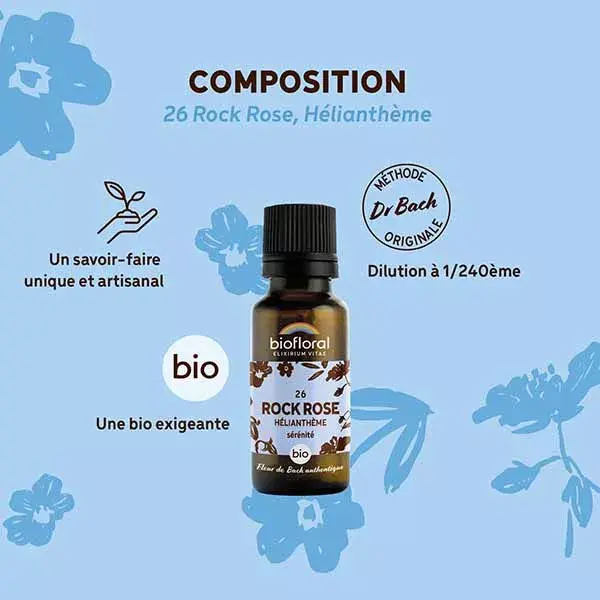 Biofloral 26 Rock Rose Heliantheme Granules Organic Bach Flower Granules 19.5 g