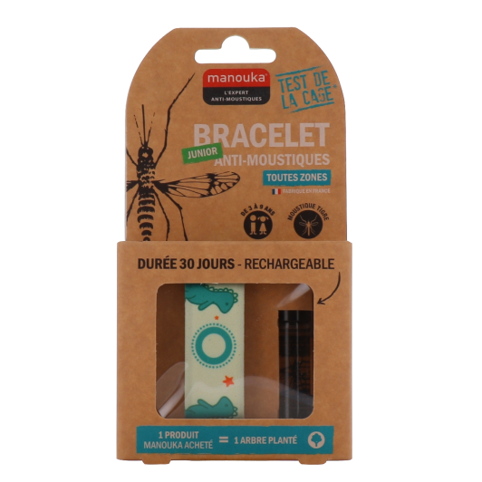 Manouka bracelet anti moustiques rechargeable - Enfant et adulte