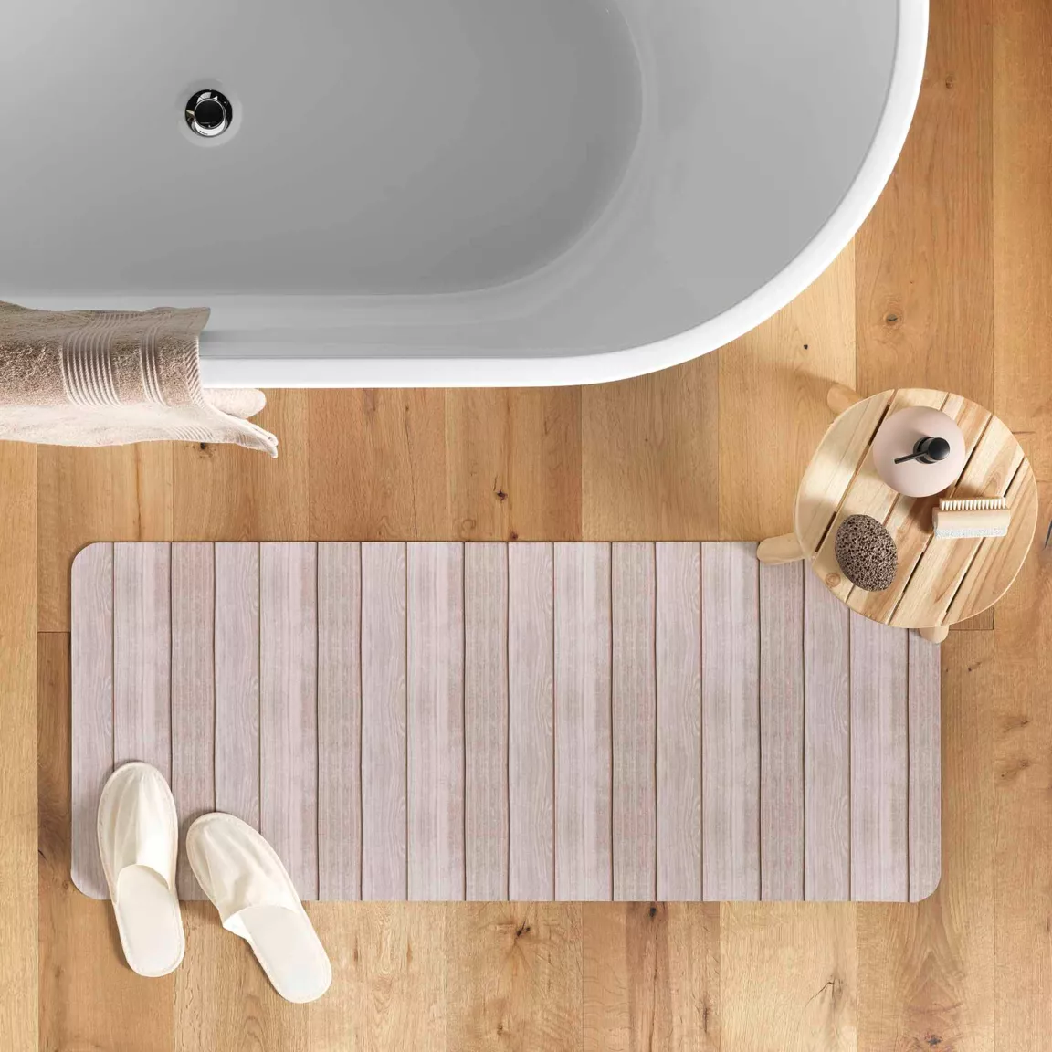Tapis de bain antidérapant (50 x 120 cm) Calista Marron