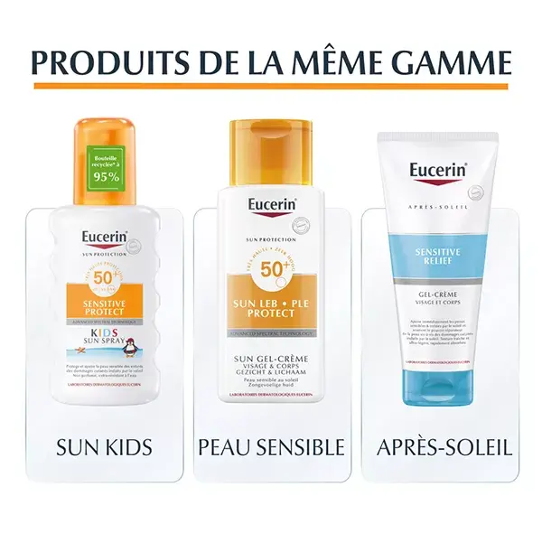 Eucerin Sun Sensitive Protect Kids Gel-Crème Toucher Sec SPF50+ 200ml