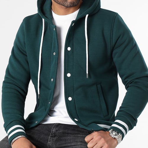 Veste Teddy A Capuche 3104 Vert Bouteille