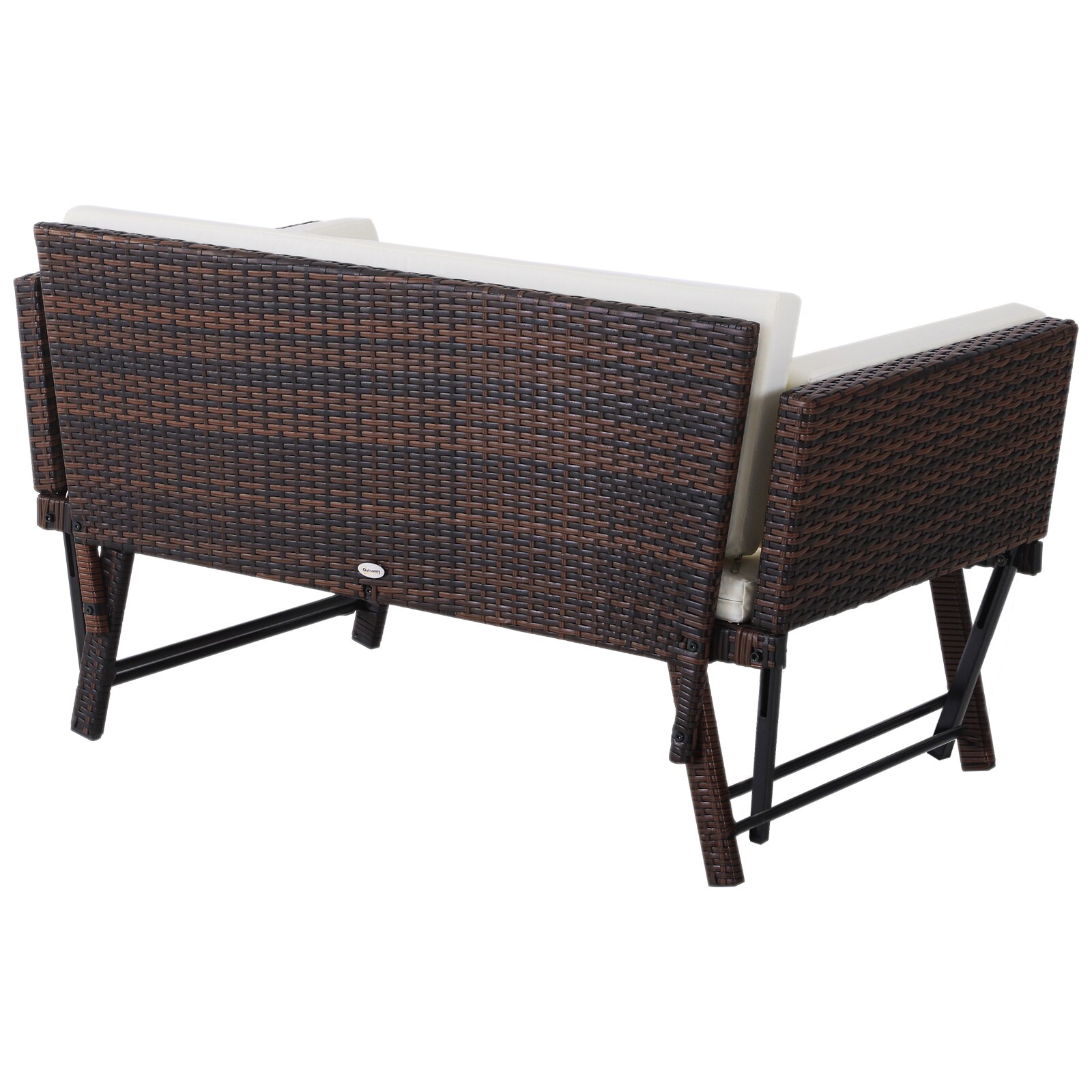 Outsunny Gartensofa mit klappbaren Armlehnen 129 x 66 x 67 cm (LxBxH)