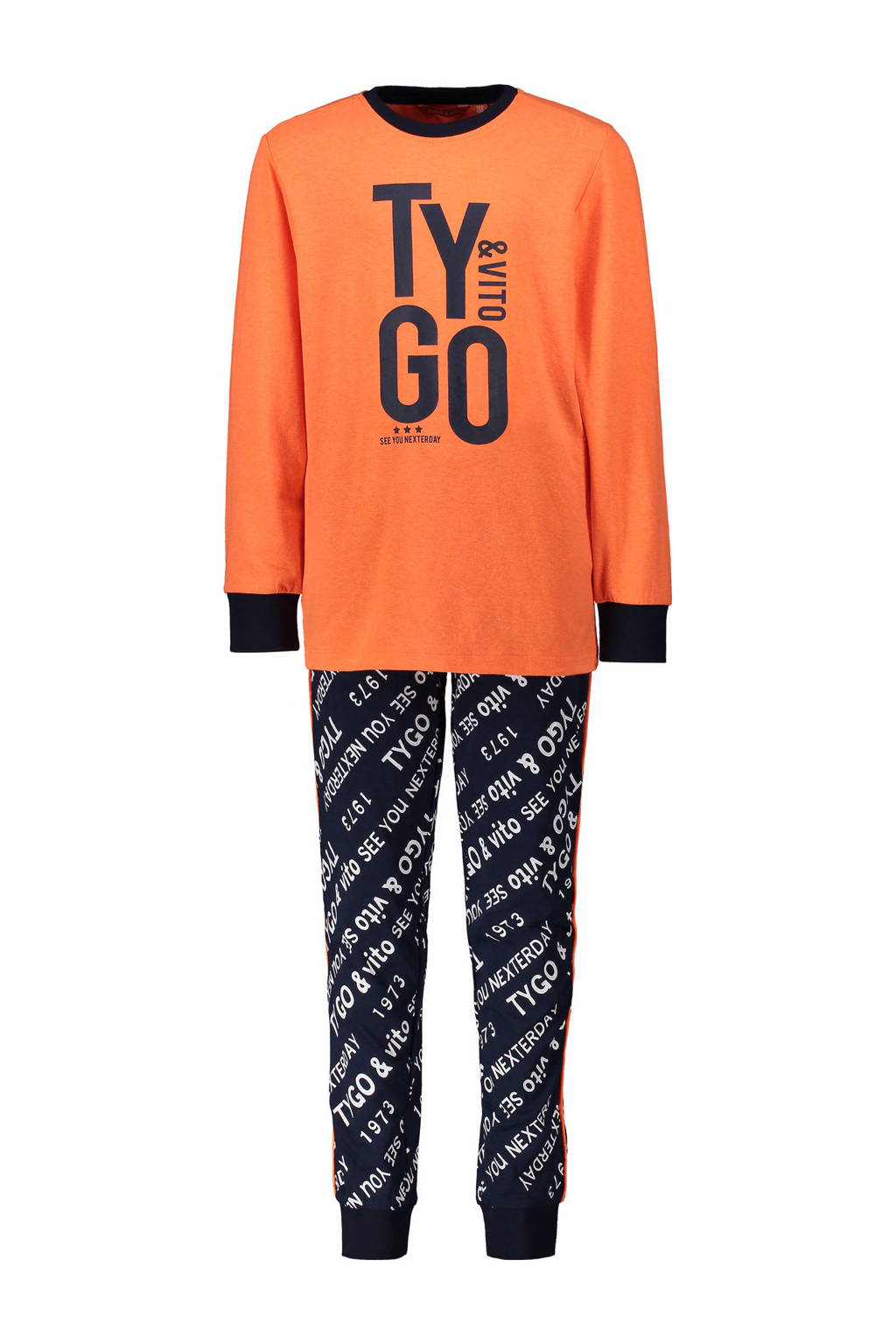 TYGO & vito pyjama printopdruk oranje/zwart