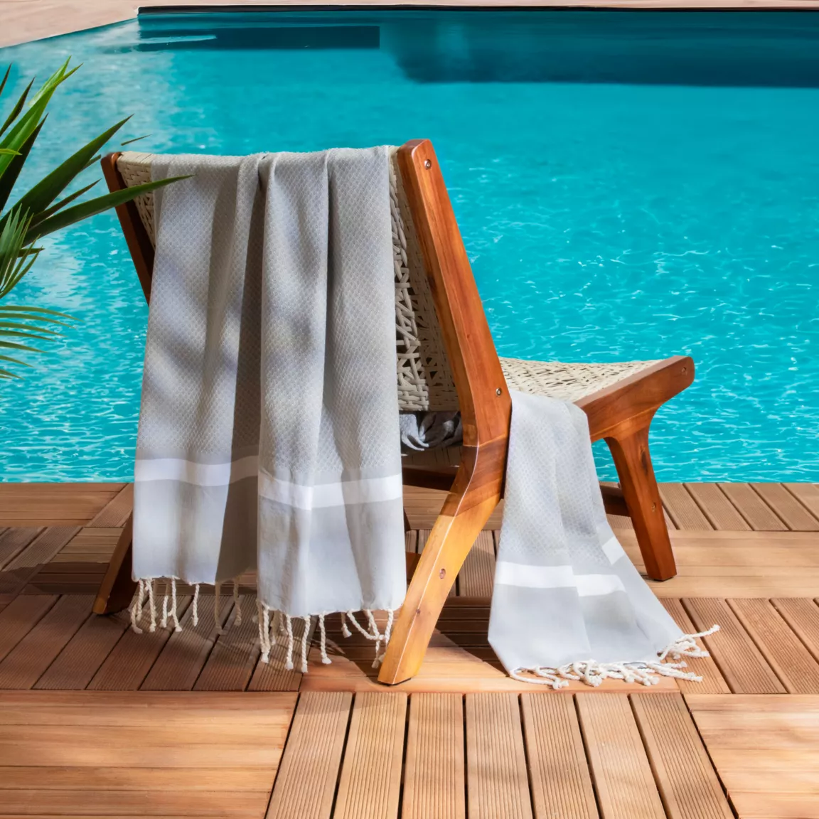 Fouta coton recyclé (100 x 200 cm) Selma Grise