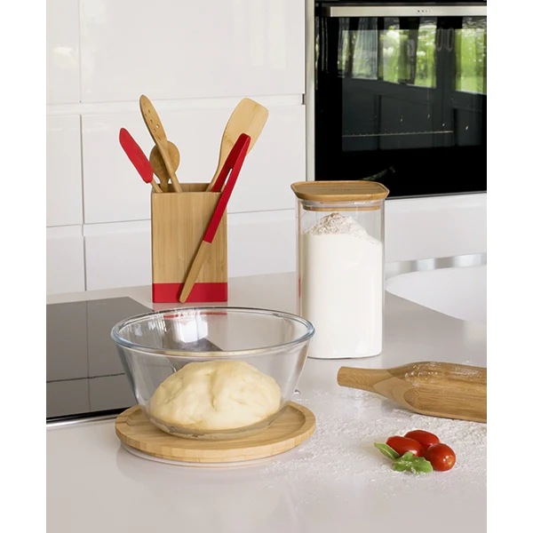 Bol à mixer rond couvercle bambou 1.6L Pebbly