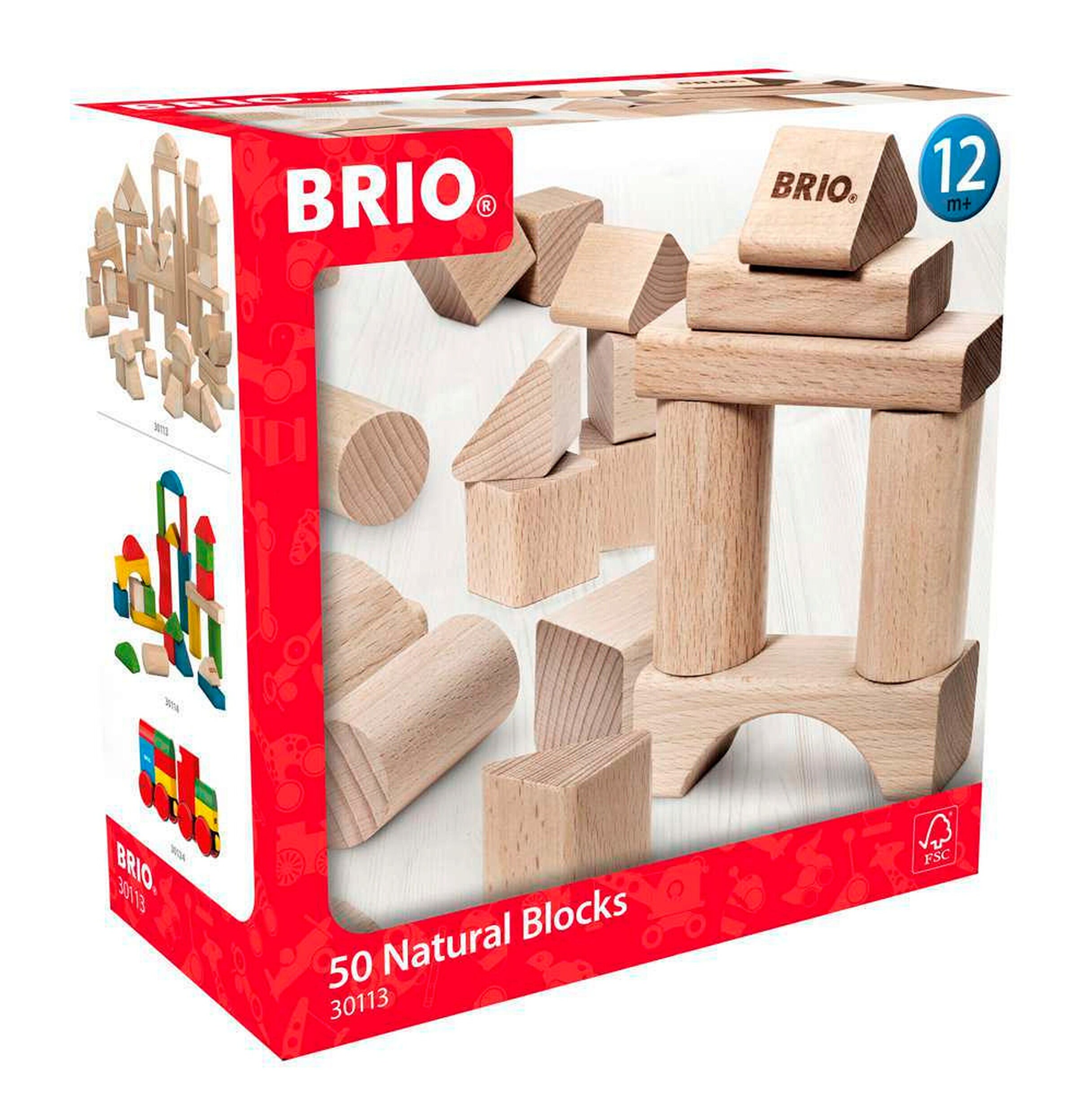 BRIO Natur Holzbausteine, 50 Teile