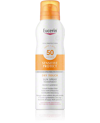 Eucerin Sun Protection Sensitive Protect Sun Spray Transparent Dry Touch LSF 50+ 200ml